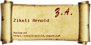 Zikeli Arnold névjegykártya